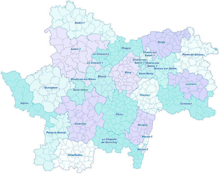 Carte des nouveaux cantons du Lot avec villes et communes